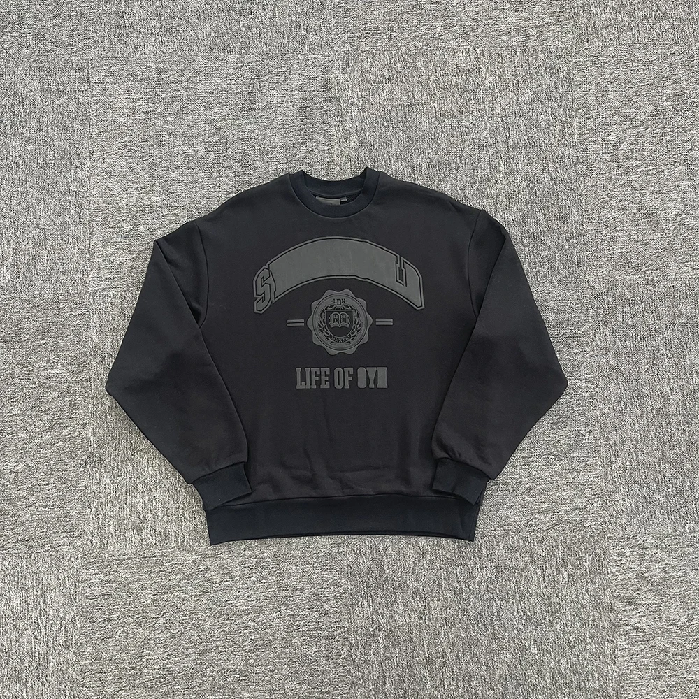 

Мужской хлопковый спортивный костюм, черная толстовка с круглым вырезом и толстовка, комплект уличной одежды, топ для бега на осень-зиму, женский спортивный костюм