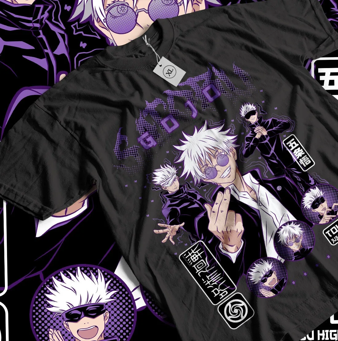 2026 Sommer Jujutsu Kaisen Anime Satoru Gojo Bedrucktes Lockeres Kurzarm-T-Shirt aus Reiner Baumwolle für Kinder Trendiges Unisex Casual Y2k