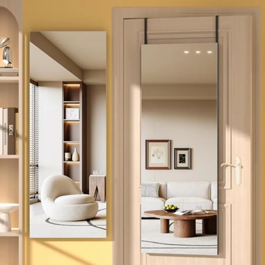 

Door Mirror Full Length, 47"x 15.8" Full Body Over The Door Hanging Wall Mounted Mirror for Bedroom, Living Room, Cloakroom, Sq