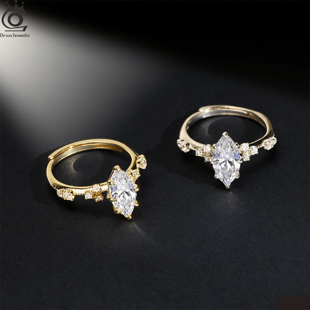 

ORSA JEWELS Luxury 925 Sterling Silver Ring with 8A Premium Cubic Zirconia Brilliant Wedding Anniversary Jewelry for Women LZR46