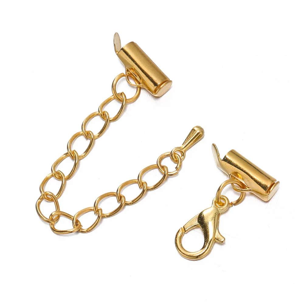 10-25mm Slide Tube Buckle 10-case Set Diy Snap Tassel Connecting Slide Tube Clip Earring Slide Tube Barrel Tail Chain