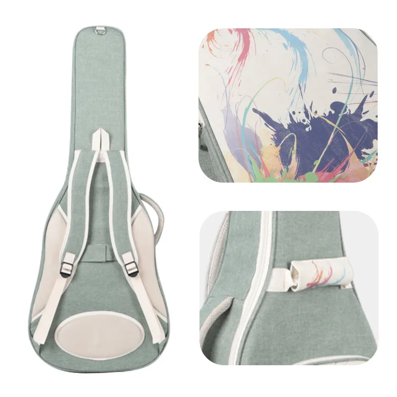 Guitar Case Bag 26mm Acoustic 40/41 Inch Graffiti Classical Folk Balladry Guitarra Waterproof Backpack Accessories Carry Gig