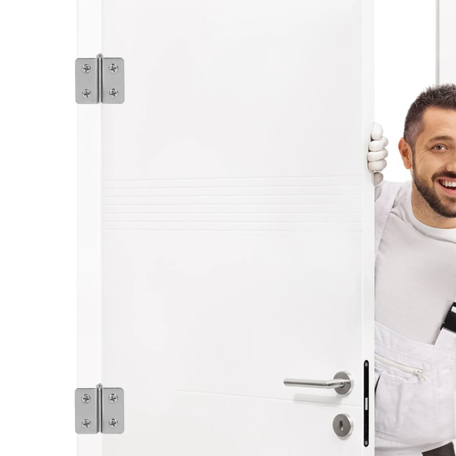 Cerniere in acciaio inossidabile da 2 pezzi, doppio morsetto regolabile per porta in vetro, vetrina, mobili per armadietti del vino