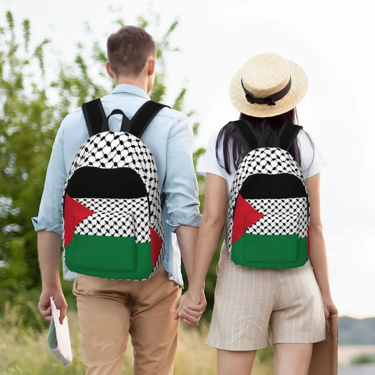 Palestine Flag Classical Backpack Gift High School Work Palestinian Hatta Keffiyeh  Daypack for Men Women Laptop Canvas Bags