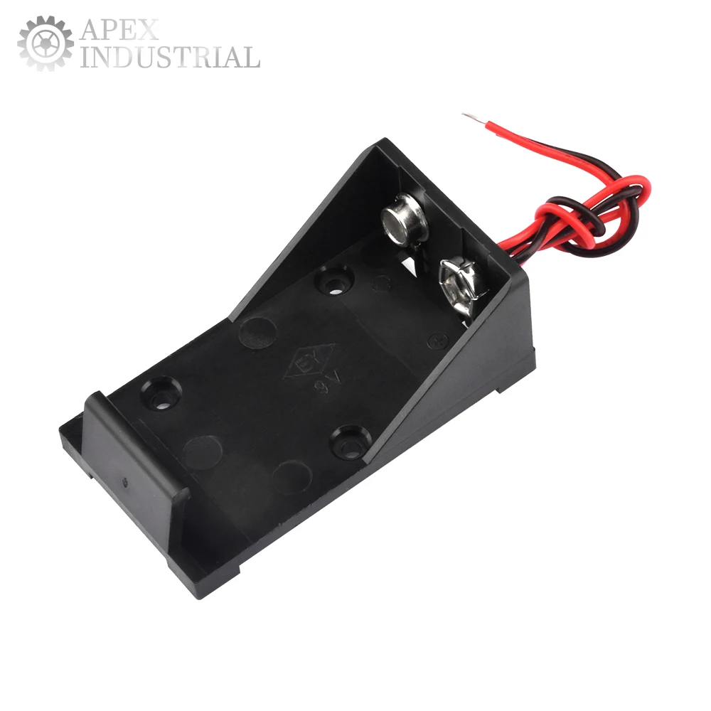 9V Battery Holder with Wire Leads Clip Connector Case Box for DIY Electronics Projects, Power Supply, Portable Devices
