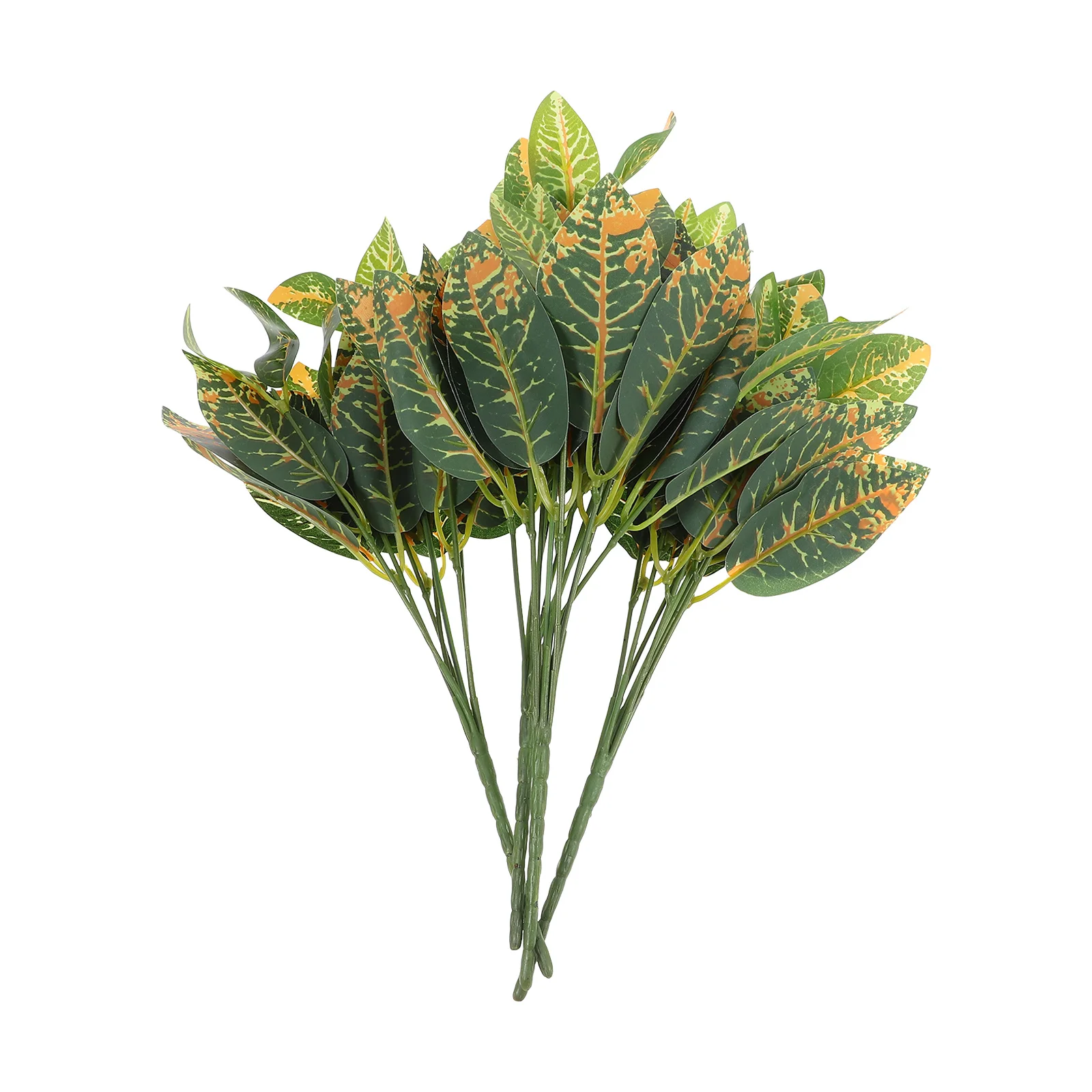 

4pcs Artificial Croton Plants Set Lifelike Faux Tropical Greenery For Home Office Hotel Indoor Outdoor Decor Simulation Plastic