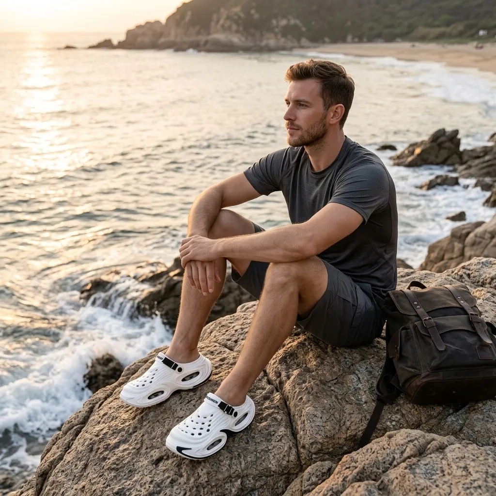 Men Women Outdoor Water Shoes Quick Dry Breathable Garden Clogs Non-Slip Chunky Soles Beach Slippers Casual Wading Aqua Footwear