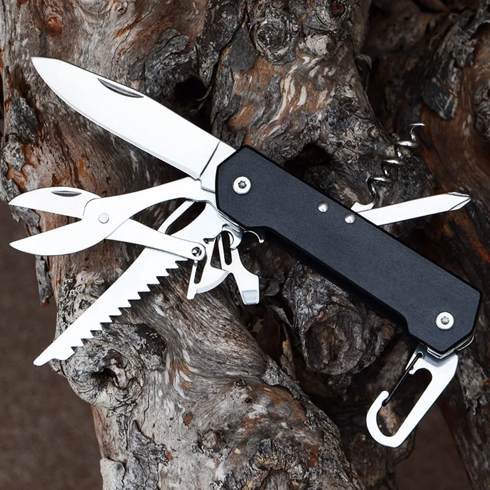 8 in 1 Multifunctional Folding knife Self-defense Outdoor Survival Camping Multi-tool EDC Pocket Knives Portable Hand Tools