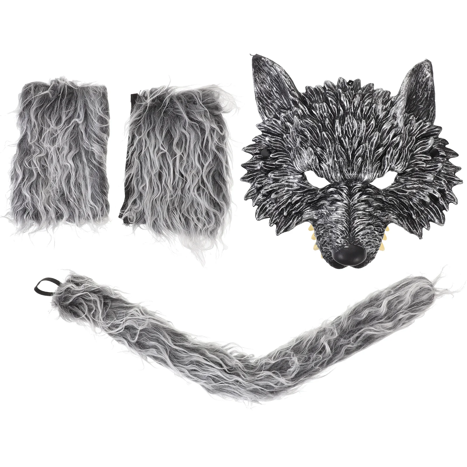 

Wolf Mask Cosplay Supplies Halloween Animal Tail Decor Luo Shui Mao Performance Costume Accessory