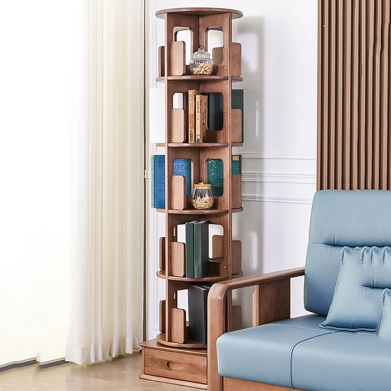 Display Designs Bookcase Storage Personalized Luxury Aesthetic Book Shelf Rotating Living Room Standing Prateleira Furniture