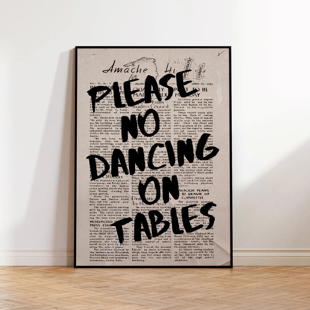 Typography Vintage Newspaper Psychedelic Quotes Wall Art Prints Canvas Painting Poster Pictures For Living Room Home Decor