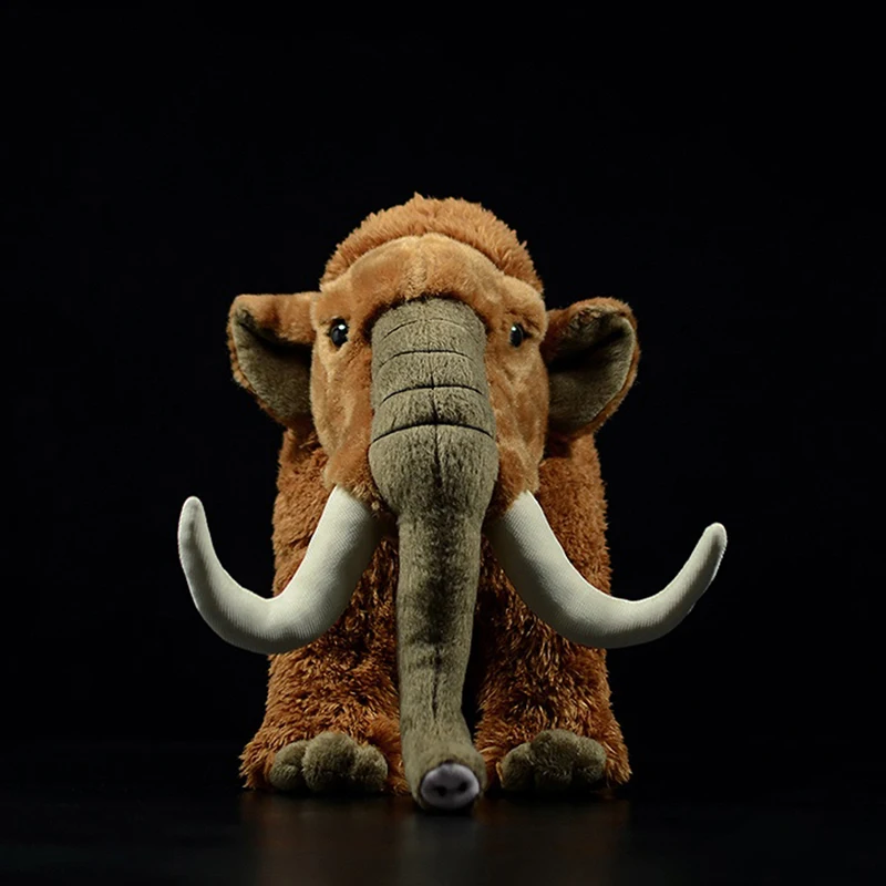 33cm Simulation Mammoth Doll Mammoth Lifelike Soft Stuffed Plush Toy Mammuthus Primigenius Animals Model Christmas Gifts