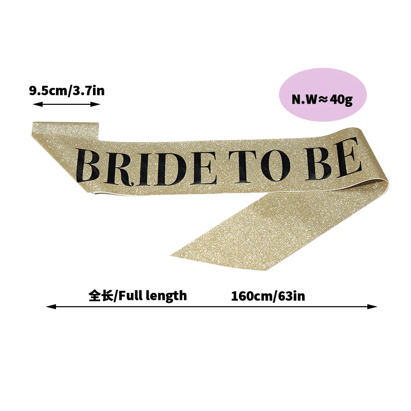 Birthday party ribbon Fashion gold scallion cloth BRIDE TO BE bachelorette party dress belt bronzed alphabet ribbon