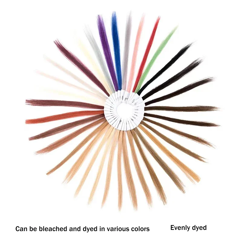 

30pcs 23cm Real Human Hair Color Rings Swatches For Human Hair Extensions Salon Tools Hair Dyeing Sample Chart Dyeing Practice