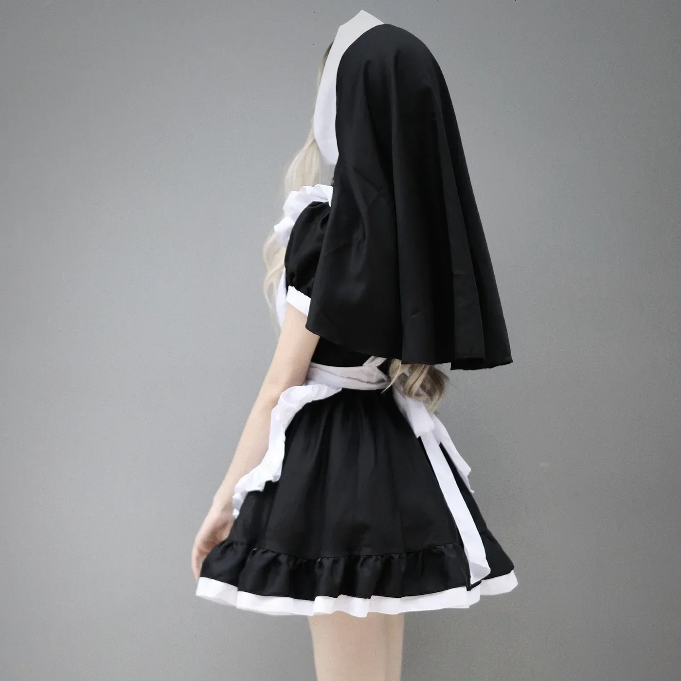 New Black Lolita Nun Maid Dress Costumes Cosplay Nun Girl Maid Dress Suit For Waitress Maid Party Stage Costumes S -5XL