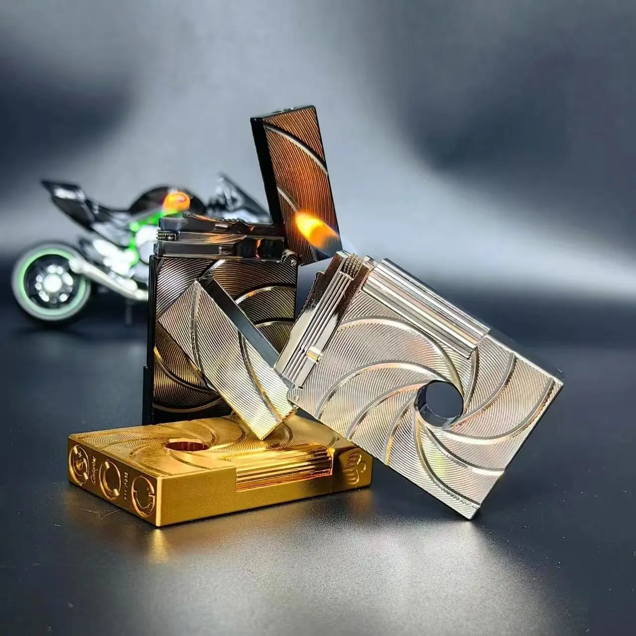Calories Brass Retro Side Pulley Ignition Gass Kerosiene Lighter Personalized High-end Men's Business Gift Lighter