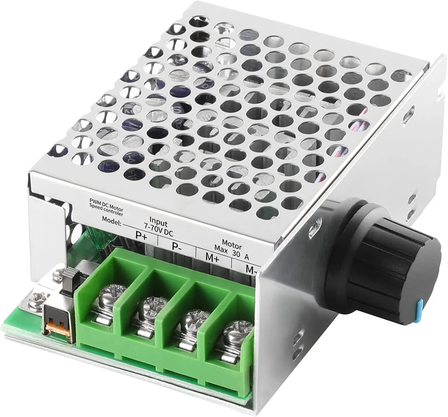 AA83 DC Motor Speed Controller Controller, 7-70V 30A Adjustable Motor Speed Regulator 12V 24V 36V 48V