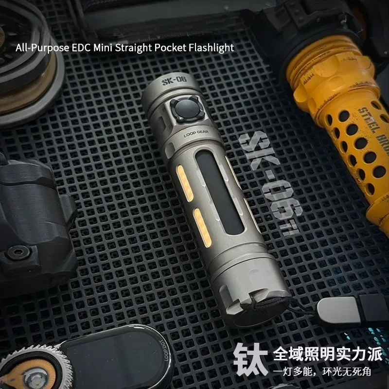 New LOOP GEAR SK06 Multifunctional EDC Flashlight Portable Uv Laser Light Type C Rechargeable Tactical Outdoor Camping Hiking