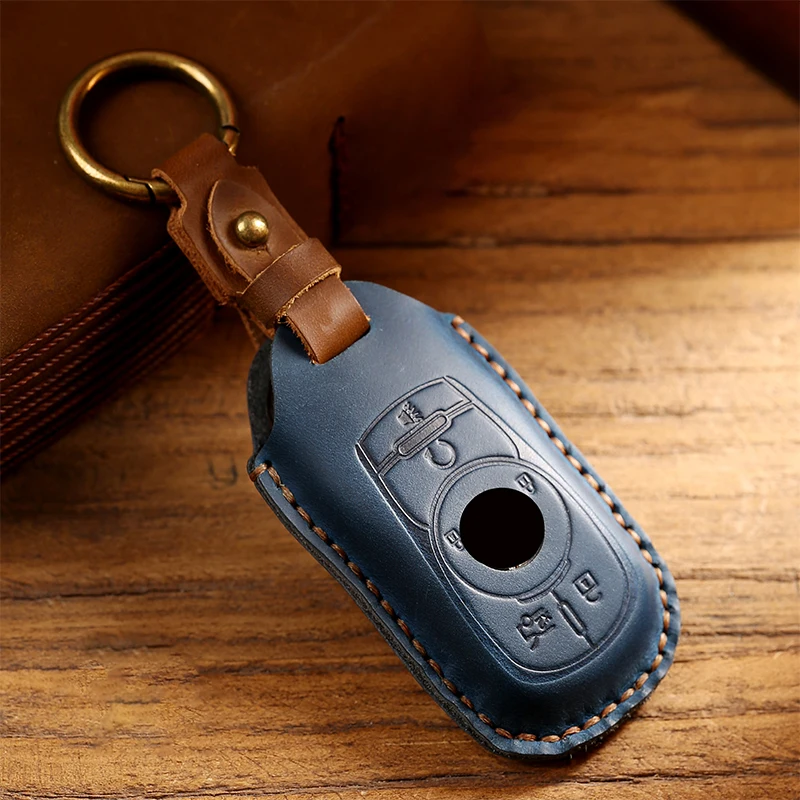 

For Buick Enclave Encore GX Envision Key Fob Cover Car Key Shell Remote Case Leather Keychains Full Covers Protector Accessories
