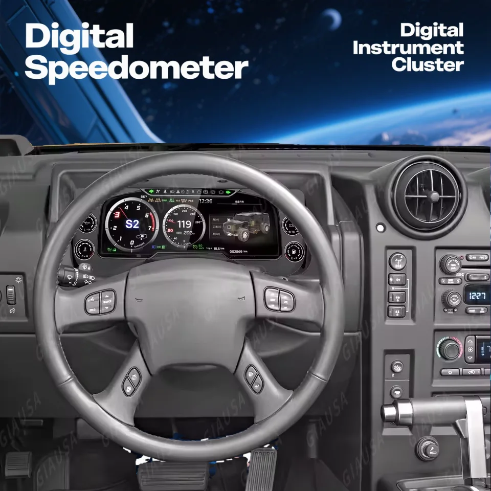 JYCC نظام لينكس سيارة العنقودية الرقمية ل هامر H2 2003-2009 متعددة الوظائف LCD عداد السرعة أداة لوحة القيادة رئيس وحدة #1