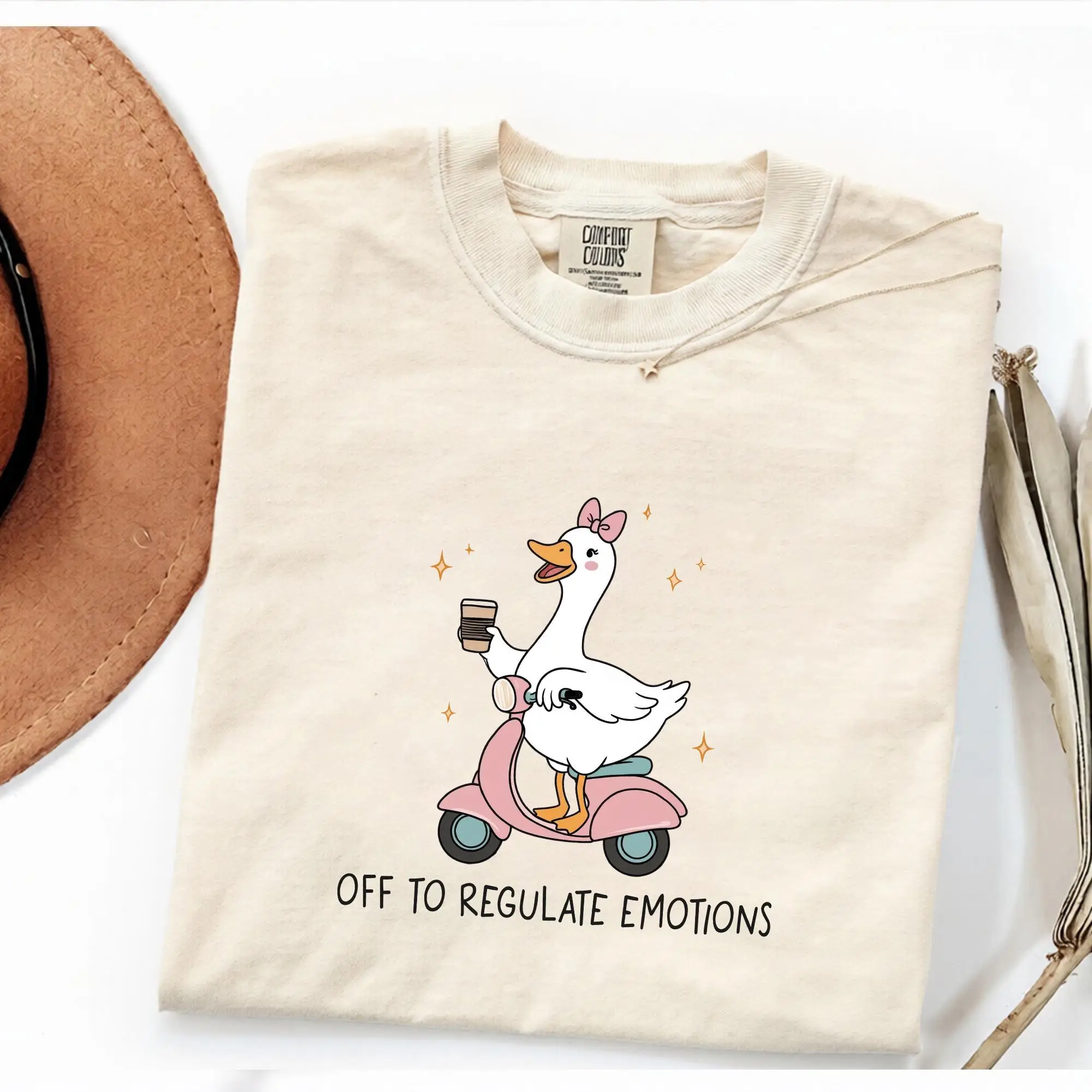 Off To Regulate Emotions Shirt, Silly Goose Graphic Tee, Mental Health Teacher Counselor Gift