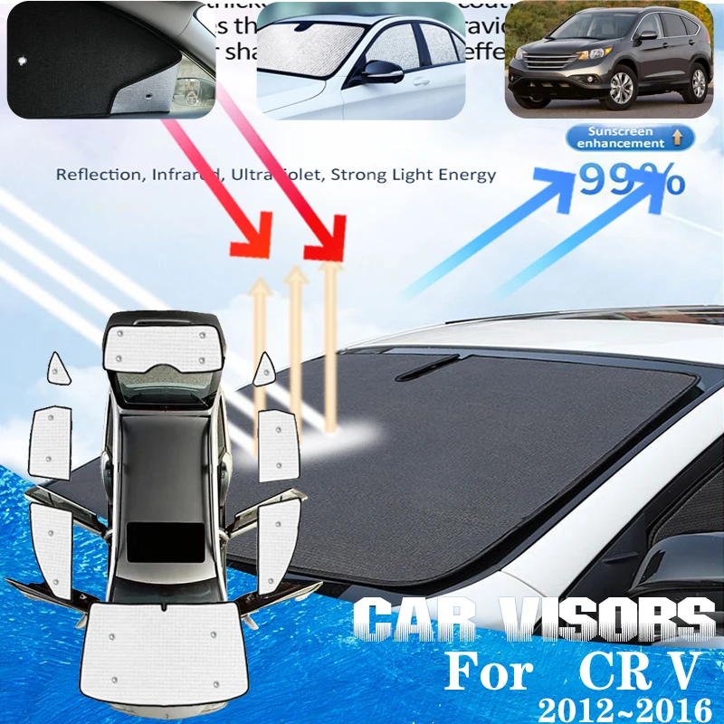 

For Honda CRV 2016 Accessories CR V 2012~2016 Car Anti-UV Front Sun Window Visors Cover Sunshade Sun Visor Cover Car Accessories