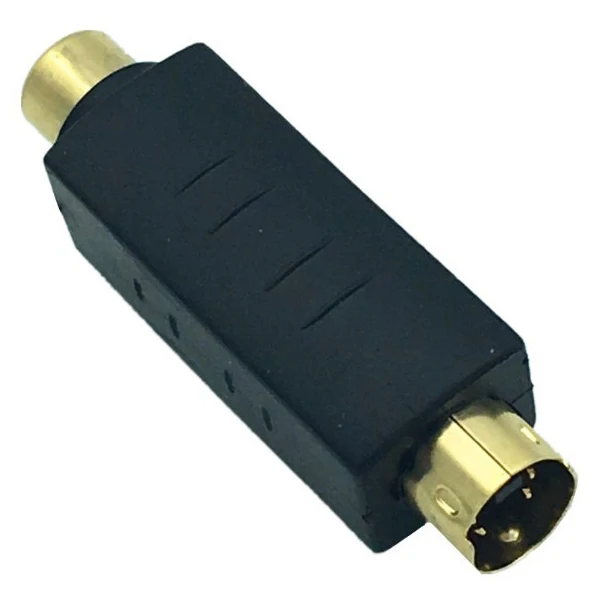 RISE-S-Video Male To RCA Female Composite Video Adapter Plug Converter, Mini Din 4 PIN Coupler Extension Connector Adapter