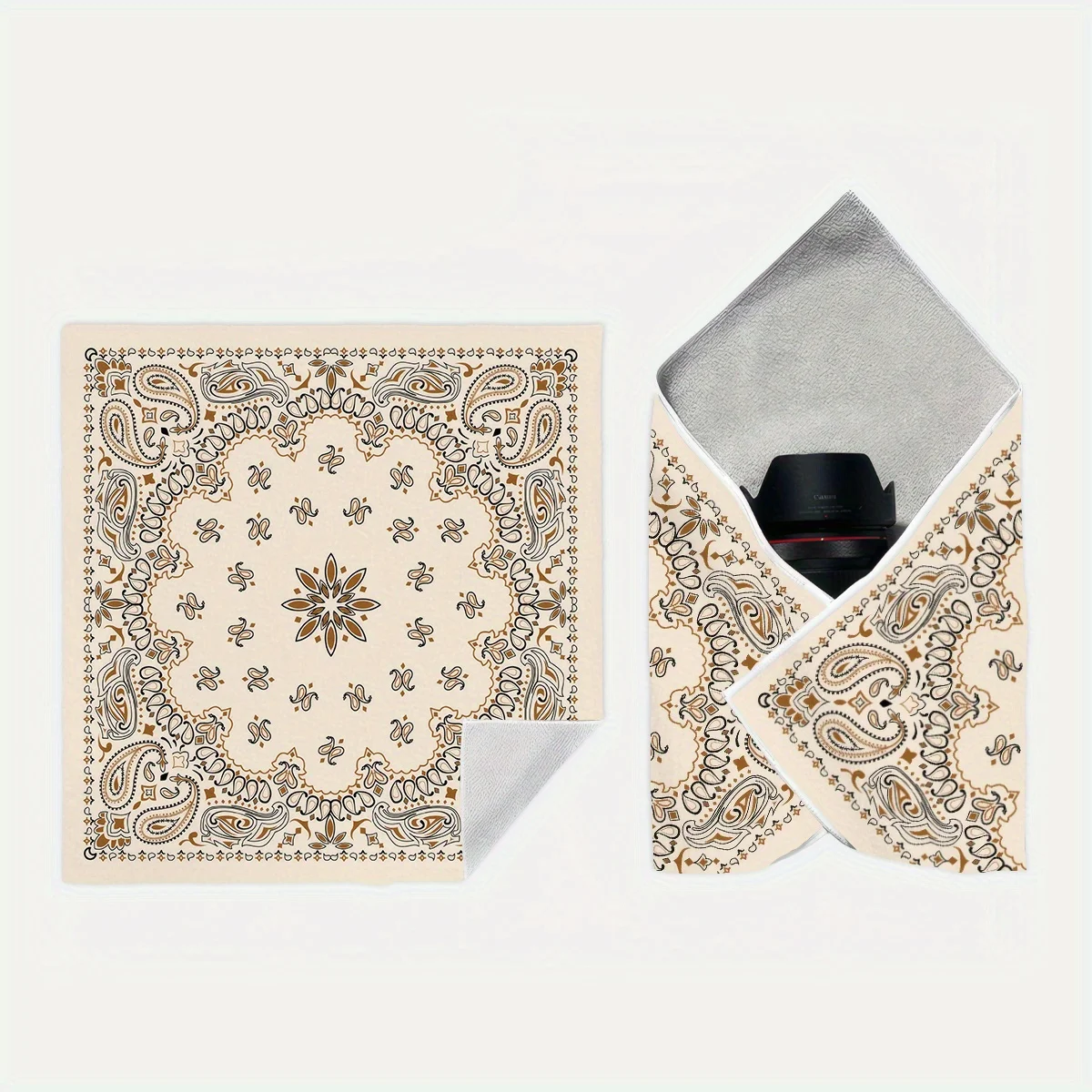Neu eingetroffen: 1 Stück Bohemian Retro Paisley bedrucktes Aufbewahrungstuch, selbstklebendes magisches Wickeltuch, Schutzhülle, Make-up-Tasche, Beutel – Detail 2