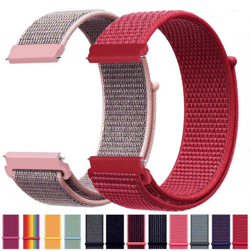 

20mm 22mm Nylon Loop Strap For Samsung Galaxy Watch 6 5 4 3 Huawei Watch 4 3 GT3-2 Watchband Belt Amazfit GTS 4 Mini/GTR 4 Band