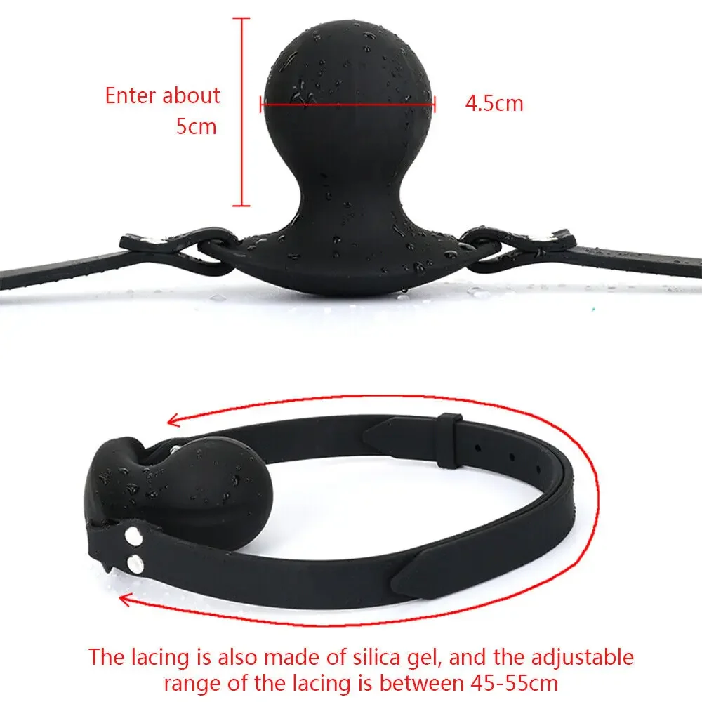 Electric Shock Mouth Gag Built-in Steel Ball BDSM Bondage Adult Restraint Gag Ball Extreme Games Sex Toy for Man Woman Couples