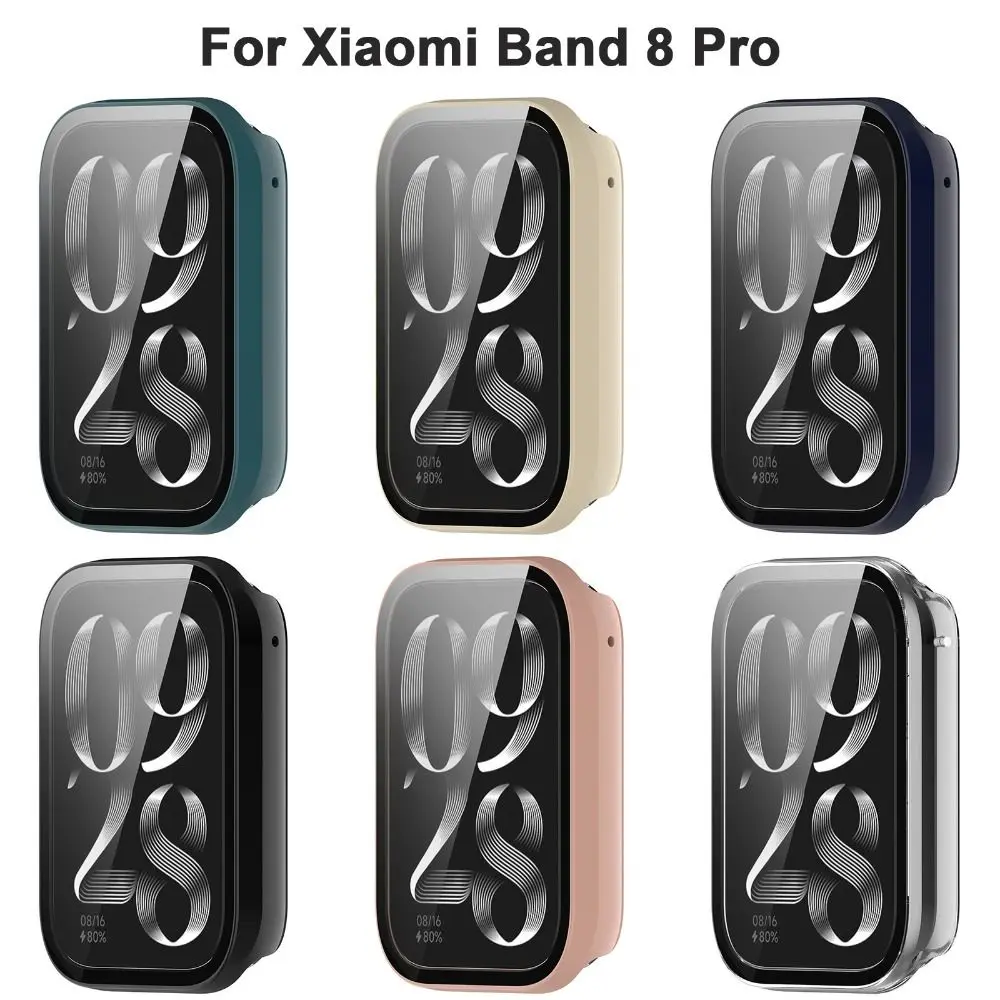 Новый защитный чехол из поликарбоната и закаленного стекла, полная защита экрана, жесткие аксессуары, защитный чехол для смарт-часов Xiaomi Band 8 Pro