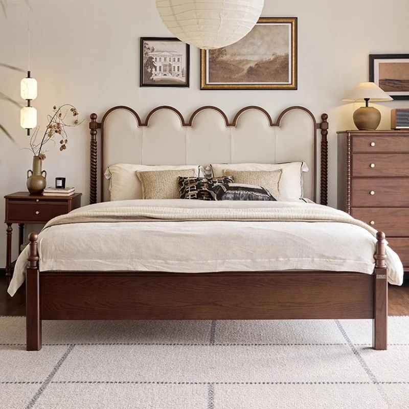 

Wooden Loft Bed Space Saving Sleeping King Size Leather Double Children Bed Queen Double Cama Solteiro Lounge Suite Furniture