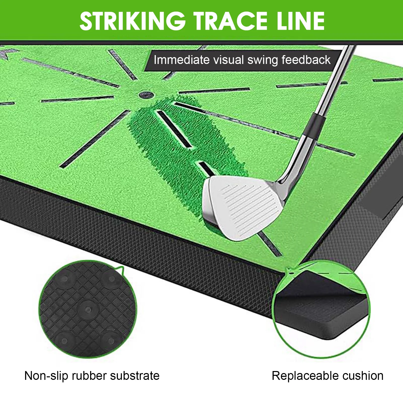 

Golf Hitting Mat Golf Practice Mat Thickened Golf Mat with Detection Batting for Seasoned Golfers Average & Beginners