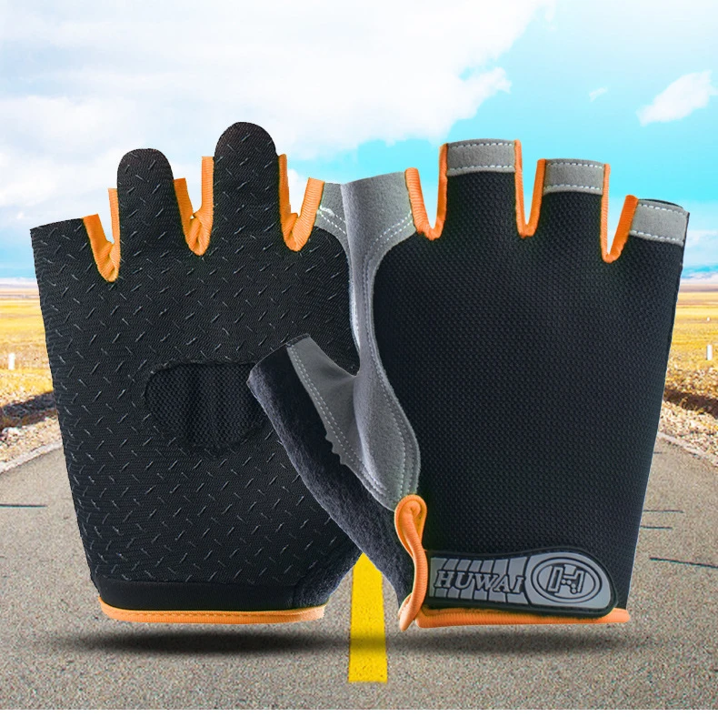 Motorradfahrer-Handschuhe für Männer und Frauen, Radfahren, Fitness, Yoga, Training und Übungen, Sommer-Sonnenschutz, elastische fingerlose Handschuhe – Detail 1