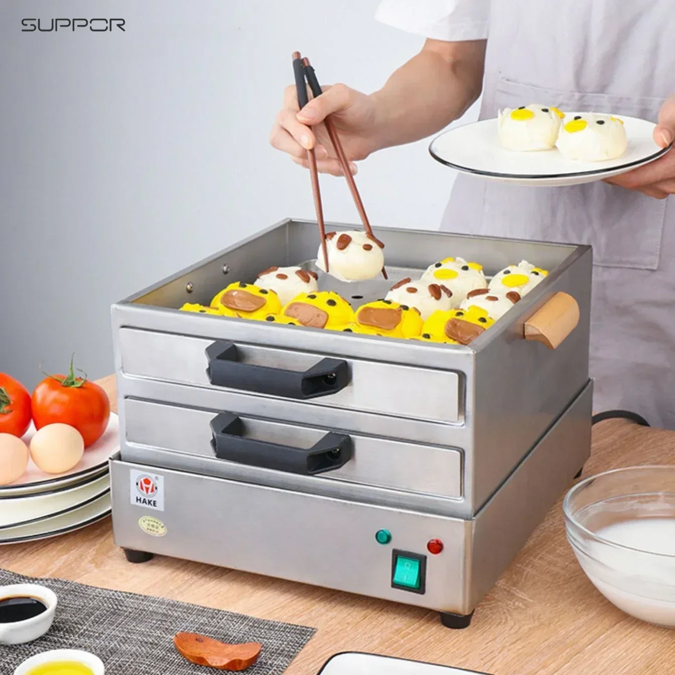 New Small Household 304 Stainless Steel Drawer - type Rice Roll Machine/Electric Breakfast Steamer: Rice Roll Stove