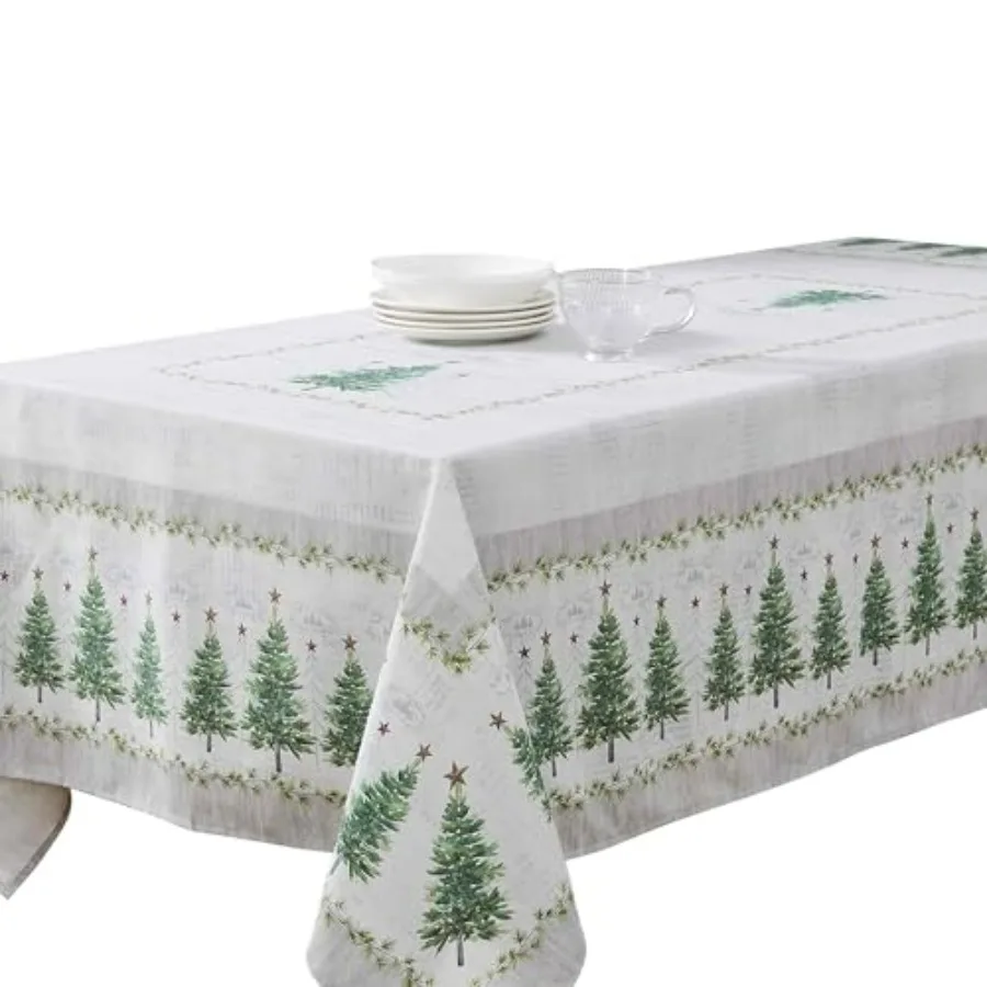 

Скатерть для рождественского стола 60 x 144 см, красно-зеленая, с праздничным узором, для праздничного декора стола