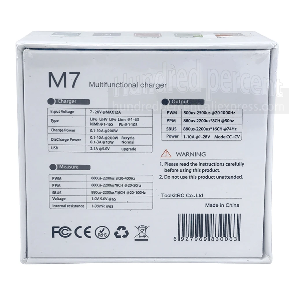 ToolkitRC M7 200W 10A DC Balance Ladegerät Entlader für 1-6S Lipo Batterie mit Spannung Servo Checker ESC Tester Empfänger LCD IPS – Detail 6