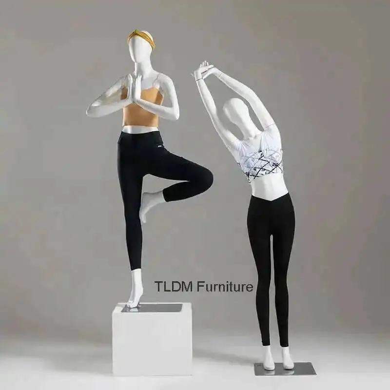 

Female Yoga Full Clothing Body Mannequins Exercise Display Rack Clothing Store Female Model for Women's Clothing with Metal Base