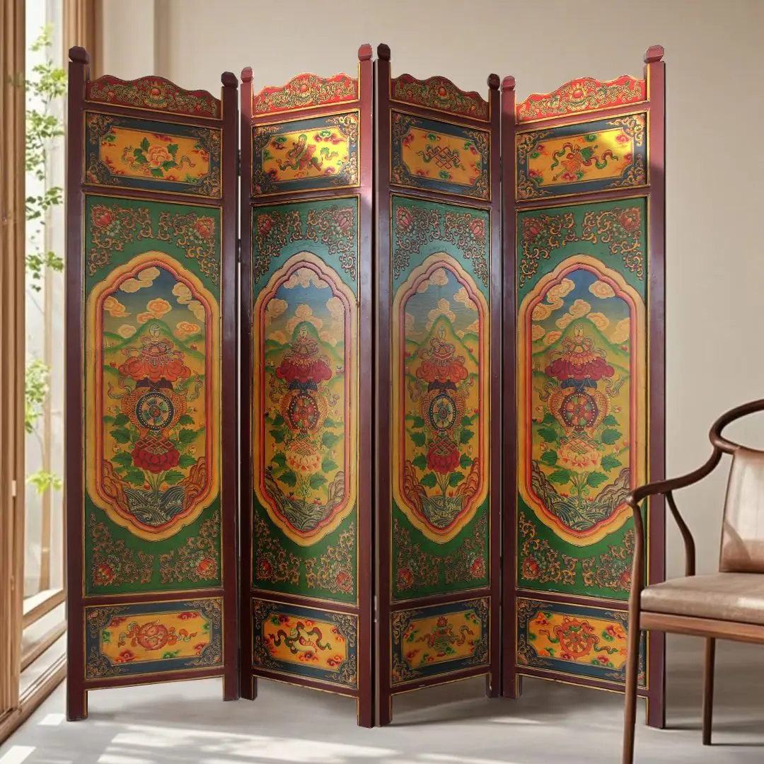 Solid wood screen partition living room entrance porch cover decorative retro foyer cabinet