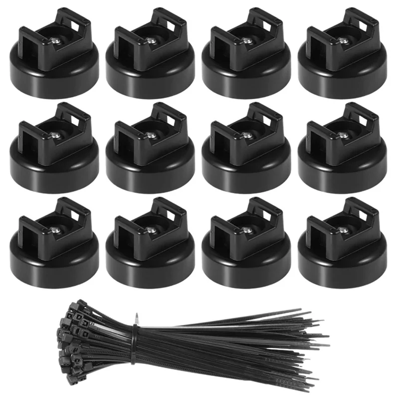 

ALIM-For Cable Zip Tie Base 15Pcs, Magnetic Wire Holder Mount Clips Black For Cable Ties