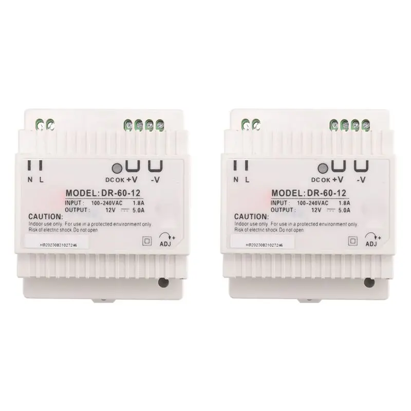 4X DR-60-12 Transformer 12 Volt 5 Amp Industrial Din Rail Power Supply 220V Ac To 12V Dc Power Supply(12V)-Y41A