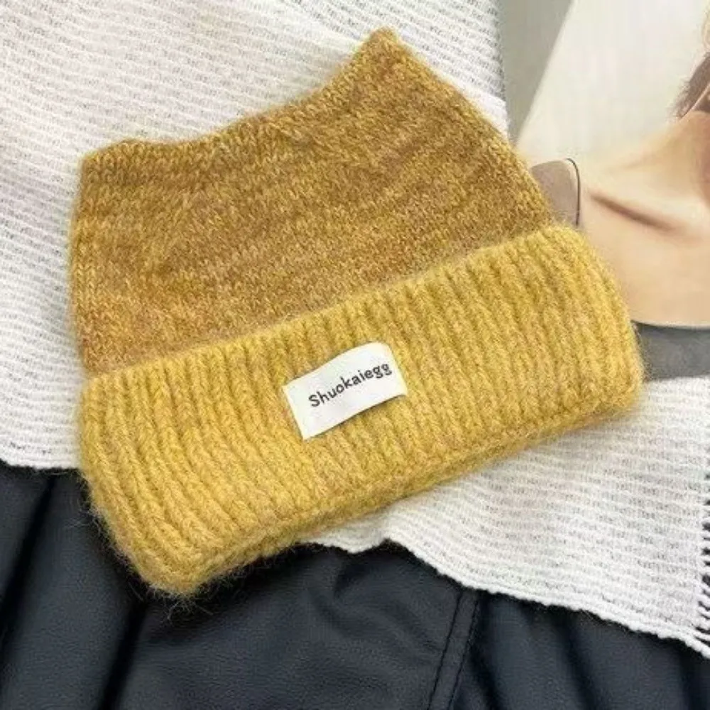 Niedliche, warme Mütze mit Katzenohren, Ohrenschutz, verdickte Strickmütze im Pullover-Stil, süßes Design, Wintermütze, Geschenk – Detail 8