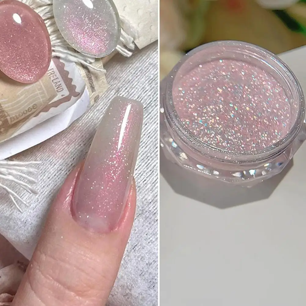 Pó de opala brilhante para arte em unhas, rosa/roxo/azul, pigmento ultrafino para decoração de manicure com esmalte em gel faça você mesmo
