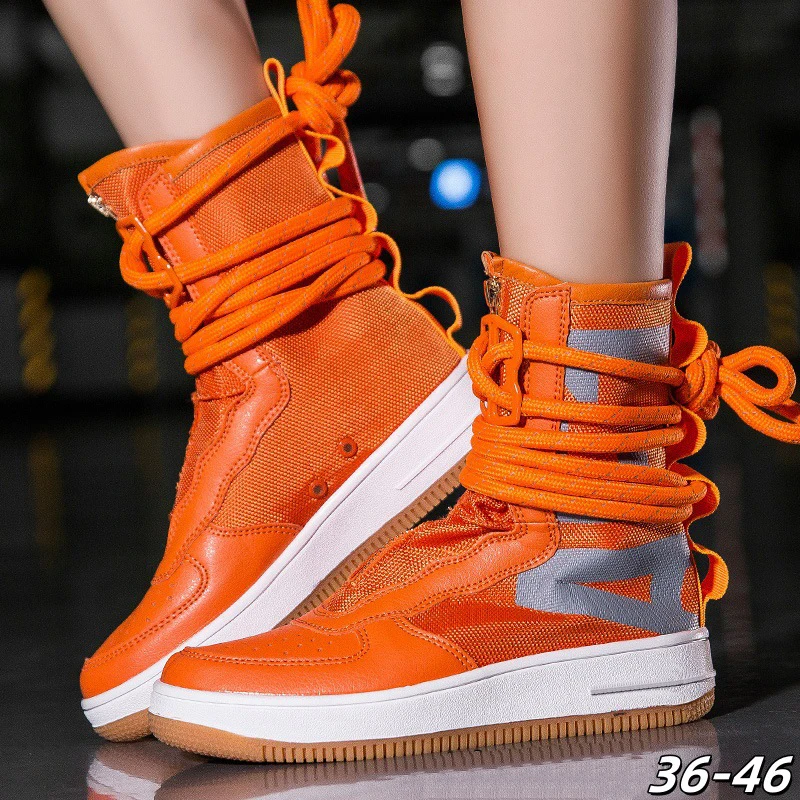 

European and American large-size couple shoes - Spring/Summer new arrivals Zippered high-top sneakers Street style men's shoes 2