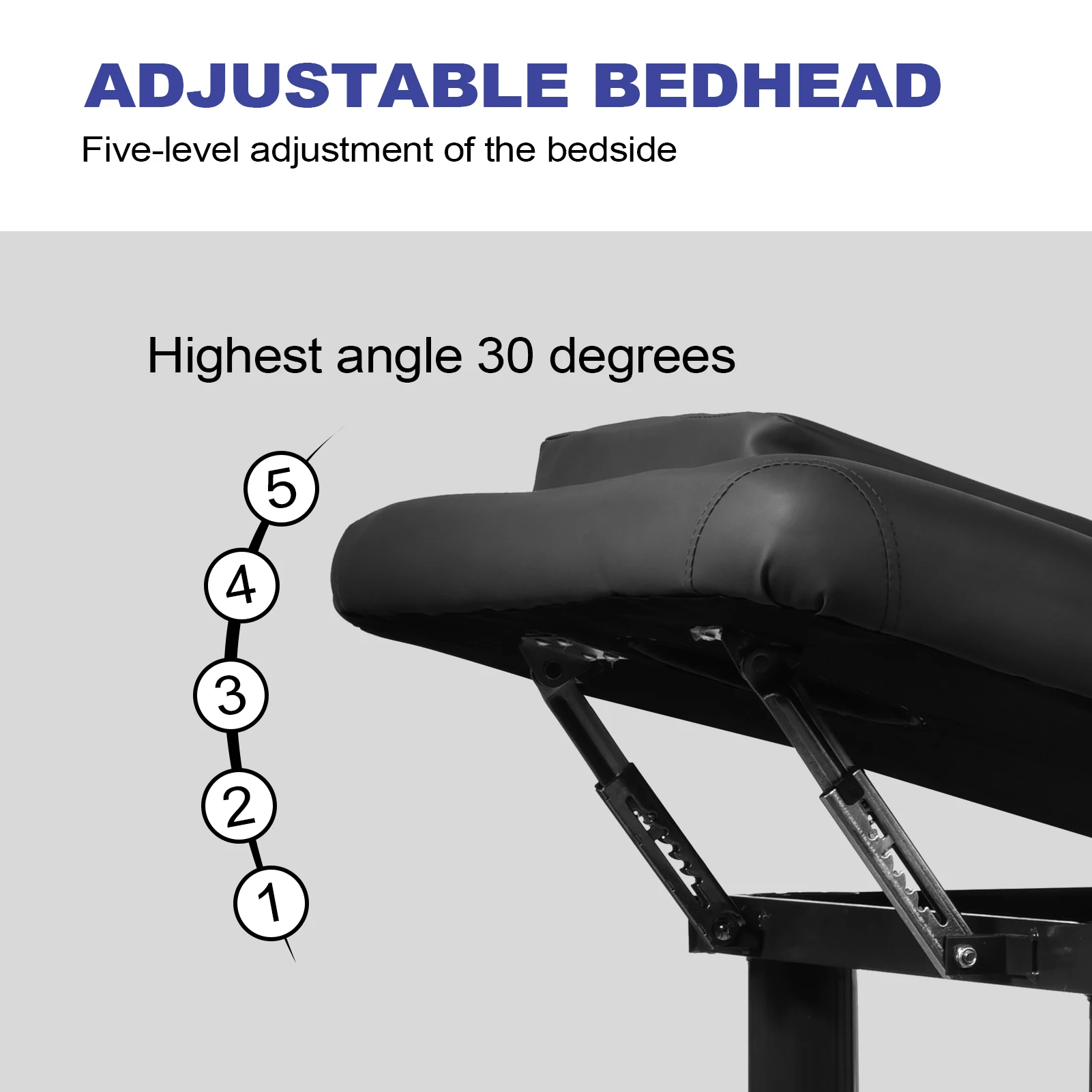 Adjustable Massage Table Stationary Massage Bench Metal Frame PU Leather Waxing Bed Heavy Duty Bed 440.9Lbs Capacity