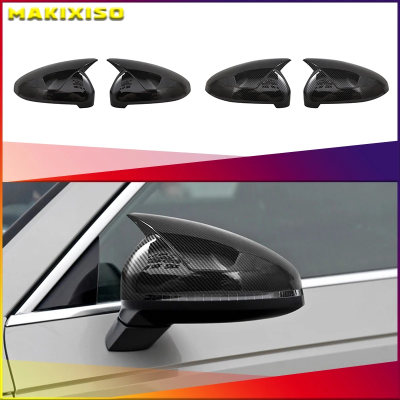 For Audi A4 A5 B9 2017 2018 2019 2020-2022 S4 S5 RS5 allroad Quattro Black Side Wing Mirror Caps Replace Covers ABS style