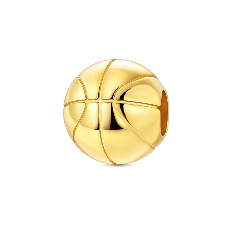 

Golden Original 925 Silver Basketball Charms Sports Beads Fit Bracelet Necklace Jewelry Making Fashion Exquisite Jewelry Gifts