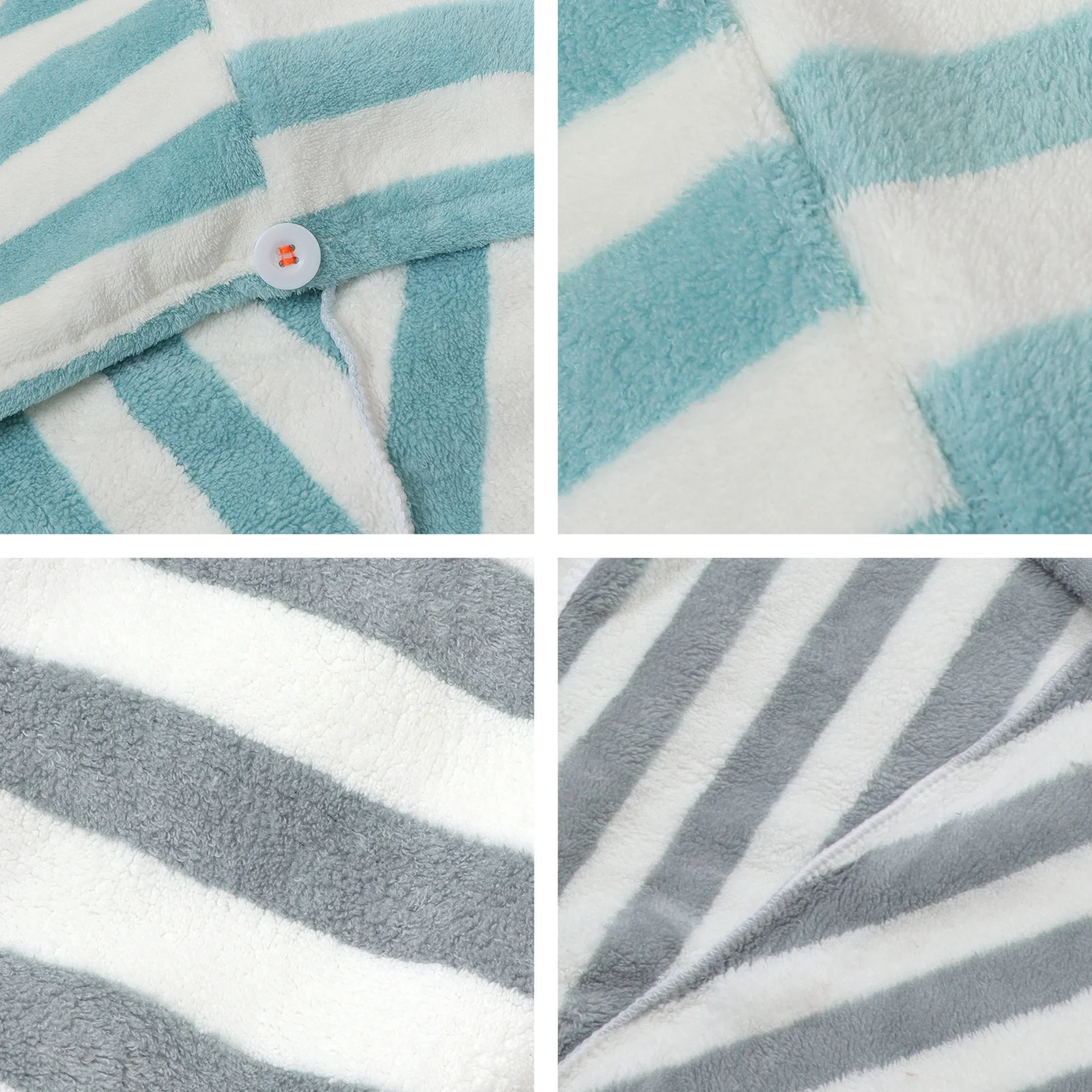 2 قطعة غطاء تجفيف الشعر طبقة مزدوجة سميكة لينة ستوكات ماصة قبعة الدش التجفيف السريع منشفة الشعر للاستحمام #1