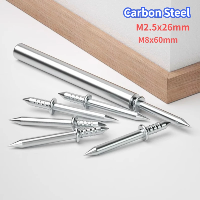 Carbon Steel Double Head Nails Seamless Nails Skirting Thread Nail Without Marks Metal Rust-Proof nails Wood No Trace Fixator