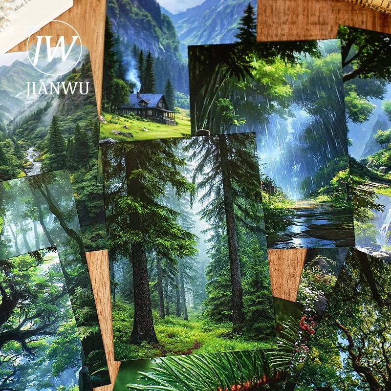 JIANWU натуральная серия, винтажный лесной городской пейзаж, коллаж, материал для скрапбукинга, бумага, креативный мусорный журнал, канцелярские принадлежности